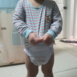 오브맘 밤 프리미엄 아기 기저귀 팬티형 밴드형 — 5점을 준 리뷰어가 2021년 1월 올린 사용 사진