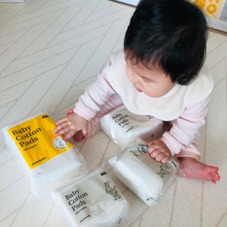디어엘로디 프리미엄 유기농 베이비 솜티슈 40매 3 + 1 PACK — 5점을 준 리뷰어가 2021년 2월 올린 사용 사진