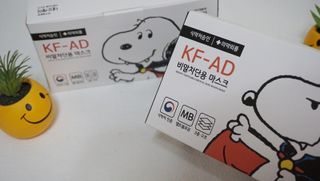 JHWORLD 스누피 마스크 정품 스누피 KF-AD 국내 비말차단 아동용 성인용 일회용 덴탈마스크 50매 — 5점을 준 리뷰어가 2021년 6월 올린 사용 사진