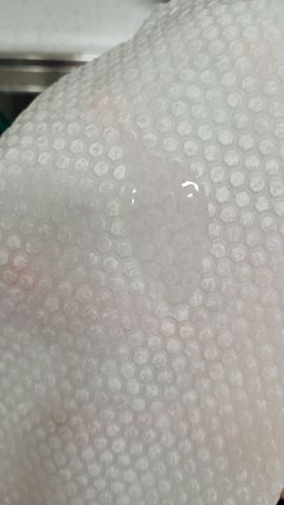 부직포나라 중금속유해물질ZERO 뜯어쓰는 주방 일회용수세미 60매 2매 — 4점을 준 리뷰어가 2022년 10월 올린 사용 사진