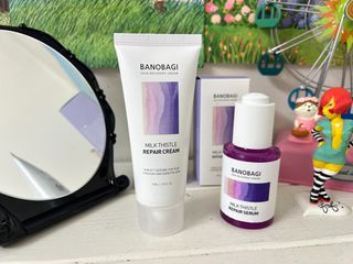 바노바기 코스메틱 바노바기 밀크 씨슬 리페어 세럼 30ml & 크림 50ml — 5점을 준 리뷰어가 2024년 6월 올린 사용 사진