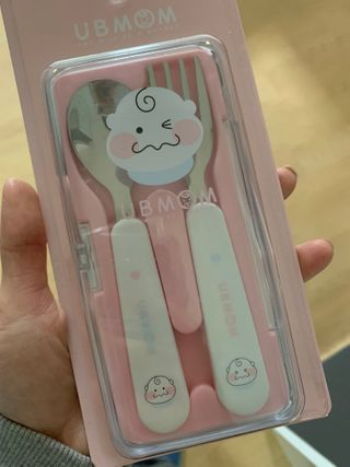 유비맘 스푼포크 케이스 세트 1+1 _컬러랜덤 발송 — 5점을 준 리뷰어가 2021년 1월 올린 사용 사진
