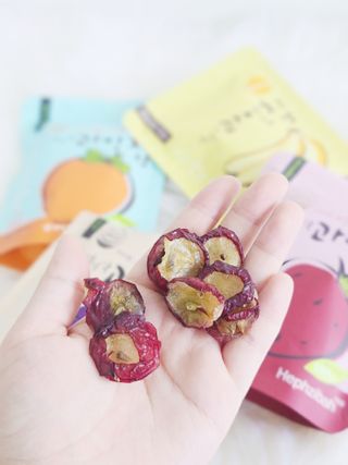 아비삭 과일칩 딸기, 감, 포도, 바나나 4종 — 5점을 준 리뷰어가 2021년 8월 올린 사용 사진