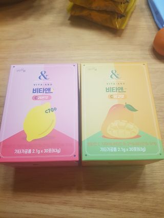 비타앤C 레몬맛, 망고맛 — 5점을 준 리뷰어가 2021년 4월 올린 사용 사진
