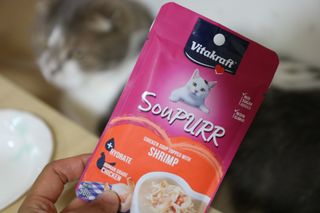 비타크래프트 고양이 수프 50g 3가지맛 x4팩씩 총 12팩 — 5점을 준 리뷰어가 2021년 8월 올린 사용 사진