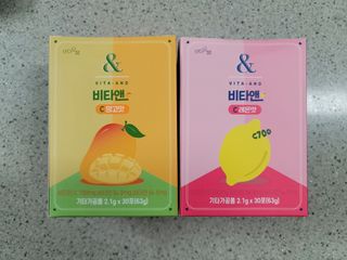 비타앤C 레몬맛, 망고맛 — 5점을 준 리뷰어가 2021년 8월 올린 사용 사진
