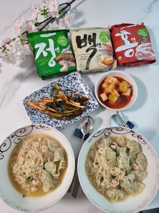 [풀무원] 자연은맛있다 정면, 백면, 홍면  세트 — 5점을 준 리뷰어가 2021년 4월 올린 사용 사진