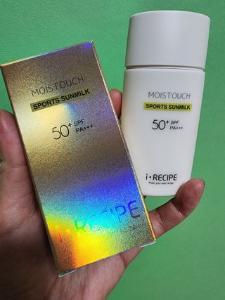 아이레시피 모이스트터치 스포츠 선밀크 50ml (SPF50+ PA+++) — 5점을 준 리뷰어가 2023년 4월 올린 사용 사진
