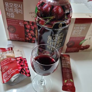 자연에온 몽모랑시 타트체리 3종 세트 구성 - 저분자콜라겐젤리, NFC 착즙주스 — 5점을 준 리뷰어가 2021년 7월 올린 사용 사진