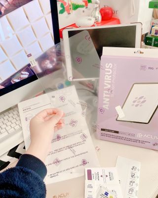 아클리브 Premium 항균 항바이러스 액정 보호필름(iPad) — 5점을 준 리뷰어가 2022년 1월 올린 사용 사진