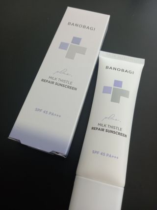 바노바기 코스메틱 바노바기 밀크씨슬 리페어 시카 선스크린 플러스 50ml — 5점을 준 리뷰어가 2023년 1월 올린 사용 사진
