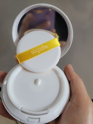 소이베베X신비아파트 모이스쳐 선팩트 SPF50+ PA+++ — 5점을 준 리뷰어가 2023년 4월 올린 사용 사진