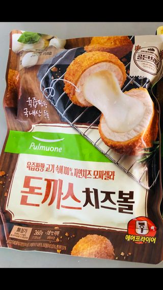 [풀무원] 치즈볼 2종-돈까스치즈볼, 감자치즈볼 — 4점을 준 리뷰어가 2021년 4월 올린 사용 사진