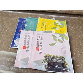 [해림맛김] 들기름에 구운 바삭바삭 김 4종 세트 + 1종 랜덤발송 총5개입 — 5점을 준 리뷰어가 2021년 2월 올린 사용 사진
