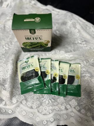 [피터씨마켓] 바다포도 100g(20g x 5봉) 우미부도 그린캐비어 ASMR 소분포장 — 3.5점을 준 리뷰어가 2024년 8월 올린 사용 사진