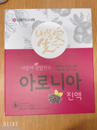 서울약사신협_내몸애생발란스아로니아_70ml x 30포 — 5점을 준 리뷰어가 2021년 6월 올린 사용 사진
