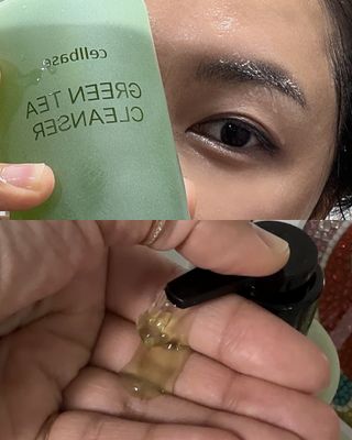 프리마인 메이크업과 들뜨는 각질까지 한방에 깐달걀로! 순하기까지한 셀베이스 그린티클렌저(200ml) — 5점을 준 리뷰어가 2023년 5월 올린 사용 사진