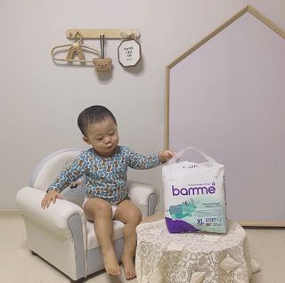오브맘 밤 프리미엄 아기 기저귀 팬티형 밴드형 — 5점을 준 리뷰어가 2021년 1월 올린 사용 사진