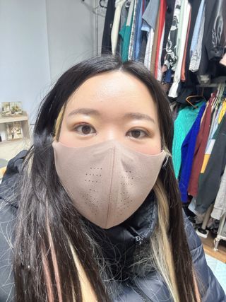 [AVAVE] 어베이브 페이스히트 스포츠 골프 방한 페이스 마스크 — 5점을 준 리뷰어가 2024년 1월 올린 사용 사진