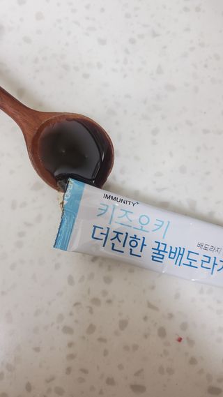 [이뮤니티플러스]우리아이 면역오키, 건강오키 _ 키즈오키 더진한꿀배도라지청 10포 1box — 5점을 준 리뷰어가 2022년 2월 올린 사용 사진
