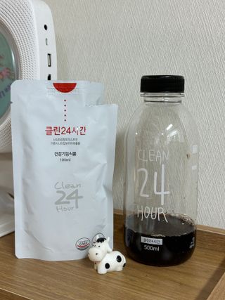 클린24시간 1BOX(5포) + 전용보틀(500ml) — 2.5점을 준 리뷰어가 2023년 5월 올린 사용 사진
