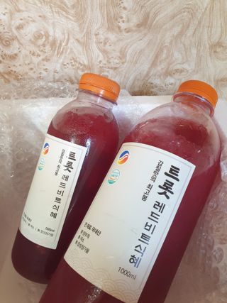 트롯전통식혜 트롯레드비트식혜 1리터 +500리터 — 5점을 준 리뷰어가 2021년 5월 올린 사용 사진
