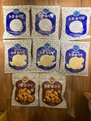 딜라이트 프로젝트  달콤한 눈꽃 간식세트( 눈꽃 솜사탕 / 레몬라임 솜사탕 / 달고나 총 7EA+스마트톡 증정) — 5점을 준 리뷰어가 2022년 5월 올린 사용 사진