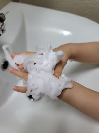 여우두마리 아기 버블클렌저 버블폼 거품놀이 유아바디워시 배쓰밤 입욕제 — 4.5점을 준 리뷰어가 2021년 2월 올린 사용 사진