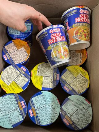 NISSIN 닛신 컵누들  4종 - 씨푸드오리지날, 씨푸드 스파이시, 씨푸드 커리, 씨푸드 XO소스 — 5점을 준 리뷰어가 2022년 5월 올린 사용 사진