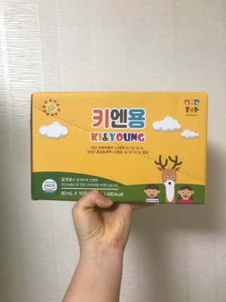 [몸엔용] 어린이, 초등학생의 영양간식 달콤 국산녹용 키엔용  80ml x 10포 — 5점을 준 리뷰어가 2021년 7월 올린 사용 사진