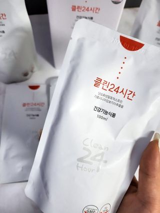 클린24시간 1BOX(5포) + 전용보틀(500ml) — 5점을 준 리뷰어가 2022년 8월 올린 사용 사진