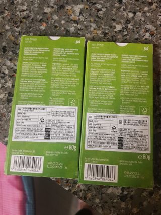 당류2g 자일리톨로 단맛을낸 슈카 퓨어비건 무설탕초콜릿 Xucker vegan 2개입 — 5점을 준 리뷰어가 2021년 4월 올린 사용 사진