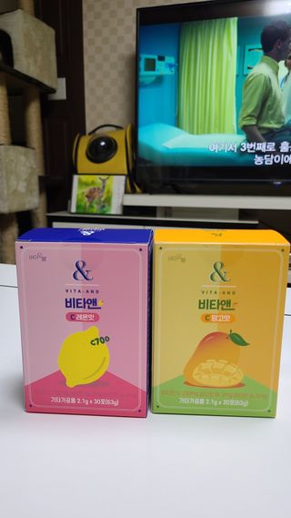 비타앤C 레몬맛, 망고맛 — 5점을 준 리뷰어가 2021년 6월 올린 사용 사진