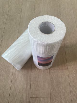 부직포나라 중금속유해물질ZERO 뜯어쓰는 주방 일회용수세미 60매 2매 — 5점을 준 리뷰어가 2022년 8월 올린 사용 사진