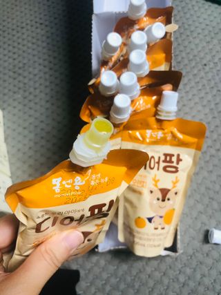 [몸엔용] 우리 아이 건강간식, 달콤한 녹용곤약젤리 디어팡 4종 — 5점을 준 리뷰어가 2021년 8월 올린 사용 사진