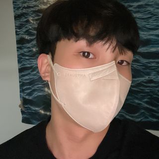 애니가드 셋업마스크 4컬러 각 10매입 [크리미베이지, 캐시미어로즈, 초콜렛브라운, 미드나잇네이비] — 5점을 준 리뷰어가 2022년 2월 올린 사용 사진