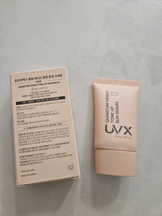 UVX 퀀텀 비너스 맑은 톤업 선세럼 — 5점을 준 리뷰어가 2024년 2월 올린 사용 사진