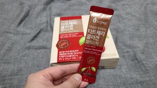 자연에온 가득담은 몽모랑시 타트체리 콜라겐 젤리스틱 — 5점을 준 리뷰어가 2021년 1월 올린 사용 사진