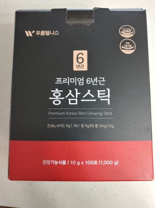 [푸름웰니스] 프리미엄 6년근 홍삼스틱 3mg x 100포 — 5점을 준 리뷰어가 2022년 4월 올린 사용 사진