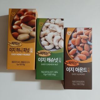 짜먹는 이지견과 짜먹는 이지아몬드, 짜먹는 이지허니피넛, 짜먹는 이지캐슈넛 각 10g X  10포 — 5점을 준 리뷰어가 2021년 3월 올린 사용 사진