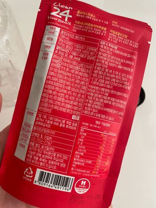 클린24시간 레드박스 1BOX(5포) + 전용보틀(500ml) — 5점을 준 리뷰어가 2024년 3월 올린 사용 사진