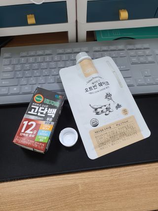 헤이빈즈 식사대용 식물성단백질 다이어트쉐이크 파우치 5일분 — 3점을 준 리뷰어가 2023년 3월 올린 사용 사진