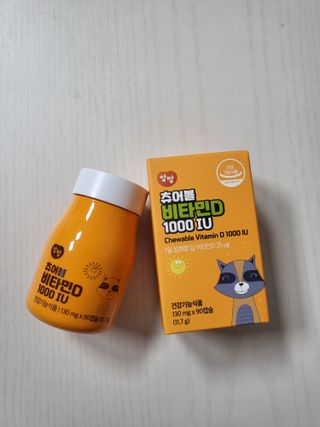 앙팡 츄어블 비타민D 1000 IU 130mg x 90정 — 5점을 준 리뷰어가 2022년 10월 올린 사용 사진