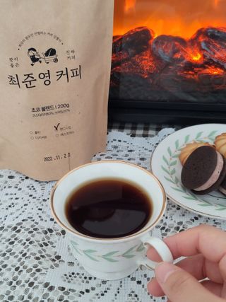소담스퀘어 상암 최준영 커피 초코 블렌드(홀빈/드립분쇄 택 1) — 4점을 준 리뷰어가 2022년 11월 올린 사용 사진