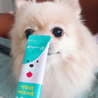 펫시랩 반려견용 액상 프리바이오틱스 아쿠아펫 — 5점을 준 리뷰어가 2021년 1월 올린 사용 사진