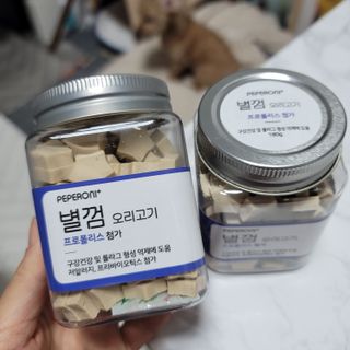 페페로니 자기전에 먹는 저알러지 껌 세트 치킨+오리 — 5점을 준 리뷰어가 2021년 8월 올린 사용 사진