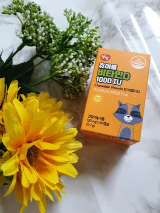 앙팡 츄어블 비타민D 1000 IU 130mg x 90정 — 5점을 준 리뷰어가 2022년 10월 올린 사용 사진