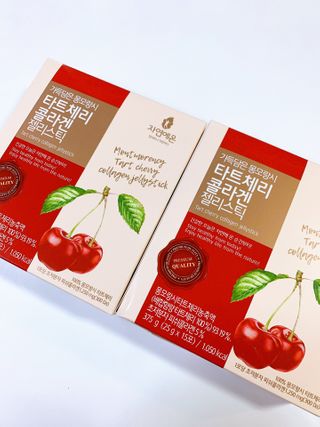 자연에온 가득담은 몽모랑시 타트체리 콜라겐 젤리스틱 — 5점을 준 리뷰어가 2020년 12월 올린 사용 사진