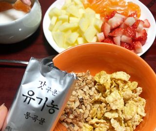 씨알푸드 유기농 쌀 시리얼 390g + 갓 구운 유기농 발아통곡물 150g — 5점을 준 리뷰어가 2022년 1월 올린 사용 사진