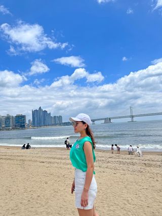 [스테이피플] SILKY SLEEVELESS LOGO TOP — 5점을 준 리뷰어가 2022년 6월 올린 사용 사진